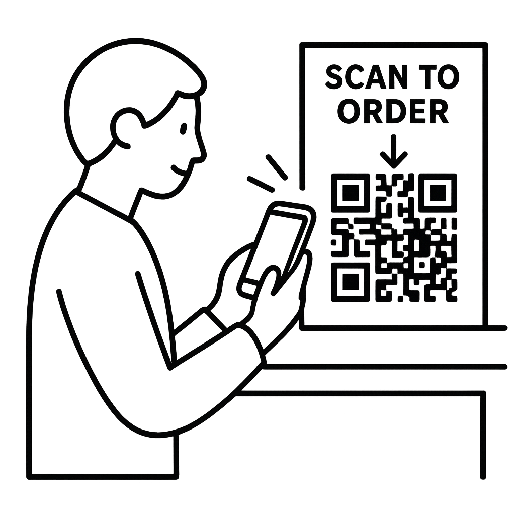 Customer scanning QR to open your catalog and order